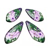4Pcs Transparent Epoxy Resin Butterfly Wings Pendants RESI-C057-06B-1
