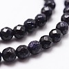 Synthetic Blue Goldstone Beads Strands X-G-D840-14-6mm-3