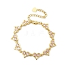Heart Brass Micro Pave Cubic Zirconia Link Chain Bracelets BJEW-L715-01G-02-4