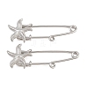 Starfish 304 Stainless Steel Safety Pins Brooch Findings SA-CBA098D-16H-P01-1