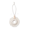 Handmade Cotton Macrame Ring Pendant Decorations HJEW-JM02843-2