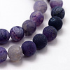 Frosted Natural Weathered Agate Beads Strands G-F374-8mm-01-4