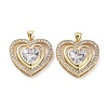 Rack Plating Brass Micro Pave Clear Cubic Zirconia Pendants KK-Z064-07G-1