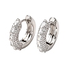Brass Micro Pave Cubic Zirconia Hoop Earrings KK-CBA8324-22P-05-4