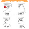 8Pcs 8 Style Nurse's Cap & Infusion Bottle & Caduceus Alloy Charms Safety Pin Brooch JEWB-FH0001-24-2