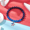 Star with Flag Pattern Alloy Enamel Charm Bracelets for Women Men BJEW-TA00578-1