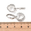 Valentine's Day Heart Brass & Glass Hoop Earrings EJEW-Z164-23P-03-5