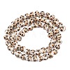 Handmade Flower Printed Porcelain Ceramic Beads Strands PORC-M005-6mm-08-4