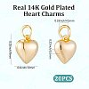20Pcs Rack Plating Brass Heart Charms KK-BBC0024-87B-2
