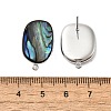 304 Stainless Steel Pave Natural Paua Shell Stud Earring Findings STAS-Z125-07P-3