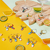 Autumn Pineapple Alloy Enamel Wine Glass Charms AJEW-GA00016-5