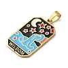 Ion Plating(IP) 304 Stainless Steel Enamel Pendants STAS-Q003-01G-013-3