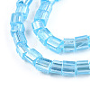 Transparent Electroplate Glass Bead Strands GLAA-N047-08-C08-3