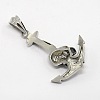 Retro Men's Halloween Jewelry 304 Stainless Steel Big Anchor with Skull Big Pendants STAS-O044-86-2