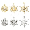 3Pcs 3 Styles Brass Pave Clear Cubic Zirconia Pendants KK-YW0003-79G-2
