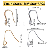 16Pcs 4 Style Brass Ear Hooks KK-PH0009-29-2