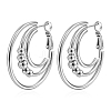 European and American Fashion Cross-border Multi-layer Circle Bead Stainless Steel Hoop Earrings PW-WGDA1BE-02-1