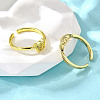 Brass Micro Pave Clear Cubic Zirconia Cuff Rings for Women RJEW-S399-07G-3