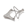 Brass Micro Pave Cubic Zirconia Charms KK-P336-03A-P-2