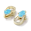 Rack Plating Brass Micro Pave Cubic Zirconia Lobster Claw Clasps KK-C041-03D-G-2