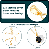 925 Sterling Silver Hollow Charms Cabochon Settings STER-BC0002-37-4