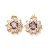 Brass Micro Pave Cubic Zirconia Charms CU-K002-39G-M-2