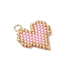 MIYUKI Delica Glas Seed Beaded Heart Pendants PALLOY-MZ00701-01-4