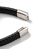 Men's Braided Black PU Leather Cord Bracelets BJEW-K243-22AS-4