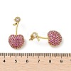 Cherry Brass Micro Pave Cubic Zirconia Stud Earrings EJEW-M077-12G-01-3