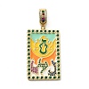 Brass Micro Pave Cubic Zirconia Pendants with Enamel KK-H458-04G-02-1