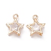 Alloy Clear Cubic Zirconia Charms ZIRC-A022-01G-1