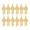12Pcs Brass Micro Pave Cubic Zirconia Pendants KK-PH0014-34G-6