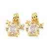 Brass Micro Pave Clear Cubic Zirconia Pendants KK-G490-32G-1