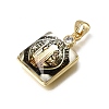 Religion Brass Micro Pave Clear Cubic Zirconia Pendants KK-C262-01G-02-2
