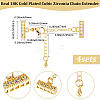 4Pcs Brass Micro Pave Clear Cubic Zirconia Chain Extender KK-BBC0022-80-2