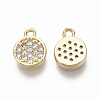 Brass Micro Pave Clear Cubic Zirconia Charms KK-R134-015-NF-2