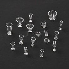 17Pcs Transparent Plastic Food Play Cup Set AJEW-K030-08