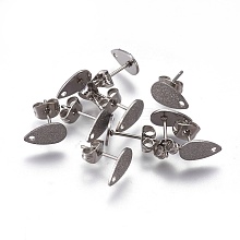 Tarnish Resistant 304 Stainless Steel Stud Earring Findings STAS-O119-12B-P