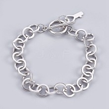 Tarnish Resistant 304 Stainless Steel Cable Chain Bracelets BJEW-P237-08P