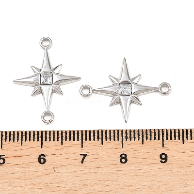 304 Stainless Steel Crystal Rhinestone Connector Charms STAS-P437-14A-P-1