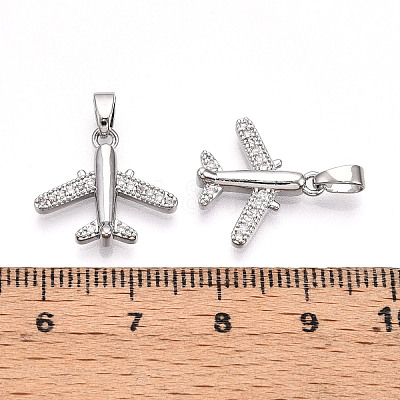 Brass Micro Pave Cubic Zirconia Pendants KK-T070-82P-1