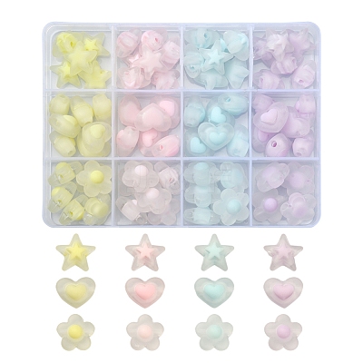 92Pcs 12 Style Transparent Acrylic Beads TACR-YW0001-54-1