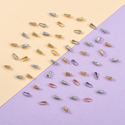 100Pcs 2 Colour 304 Stainless Steel Snap on Bails STAS-SZ0001-92-1