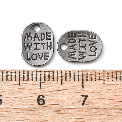 Tibetan Style Alloy Oval Charms TIBEP-Q035-08B-NR-1