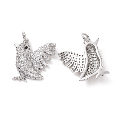 Rack Plating Eco-Friendly Brass Micro Pave Cubic Zirconia Pendants KK-F844-06P-1