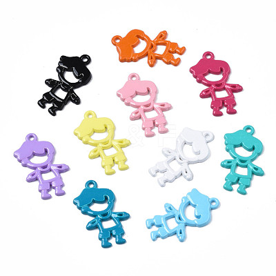 Spray Painted Alloy Pendants PALLOY-T077-165-1