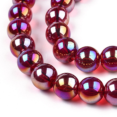 Electroplate Transparent Glass Beads Strands LS-GLAA-T032-T10mm-AB20-1