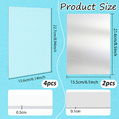 6Pcs 2 Styles Acrylic & 201 Stainless Steel Sheets DIY-OC0015-92-1