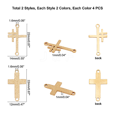 16Pcs 4 Style 201 Stainless Steel Link Connectors STAS-UN0026-55-1