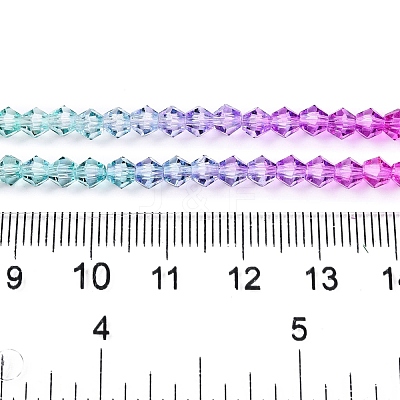 Gradient Color Baking Paint Glass Bead Strands DGLA-A039-T6mm-A011-1